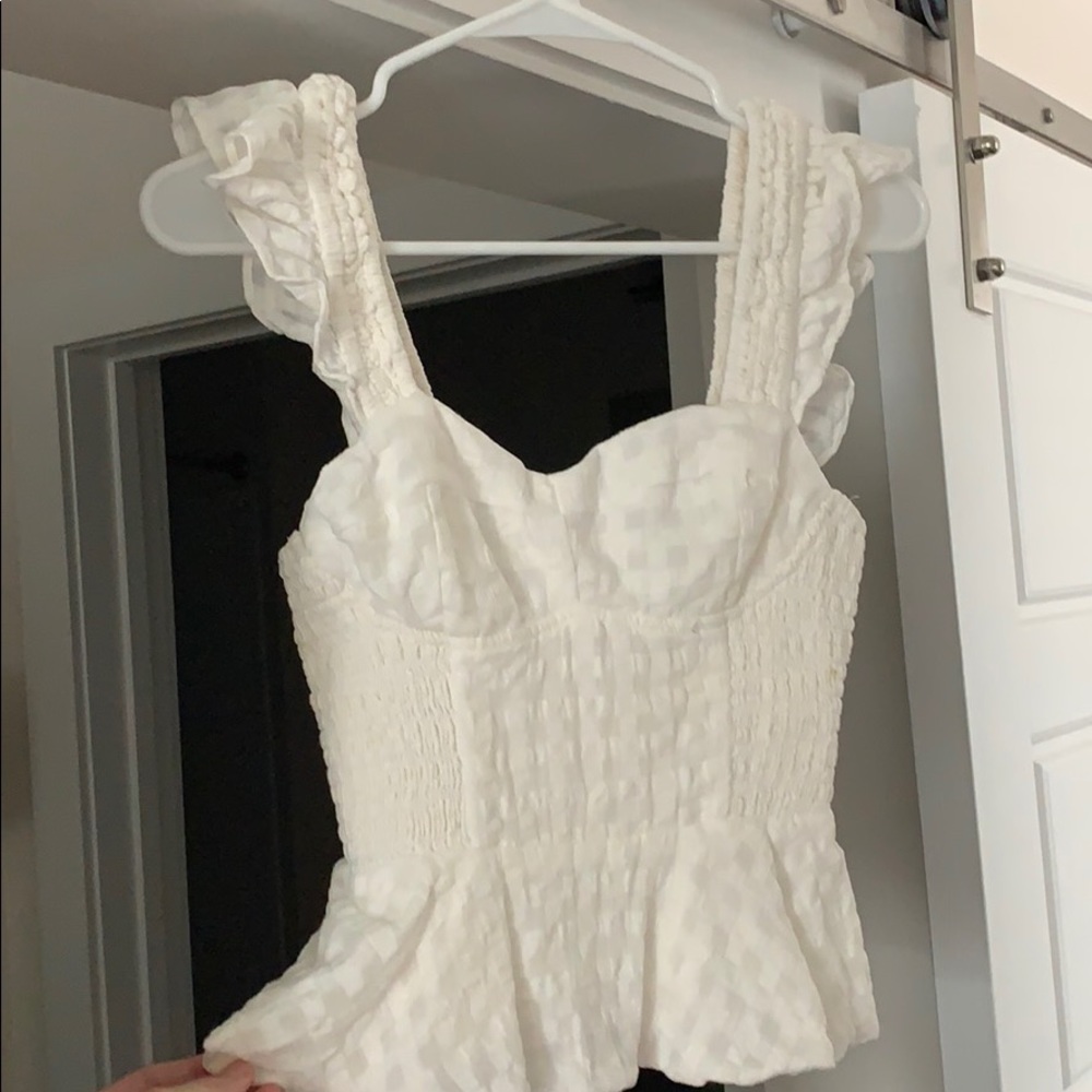 LPA white peplum top